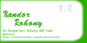nandor rohony business card